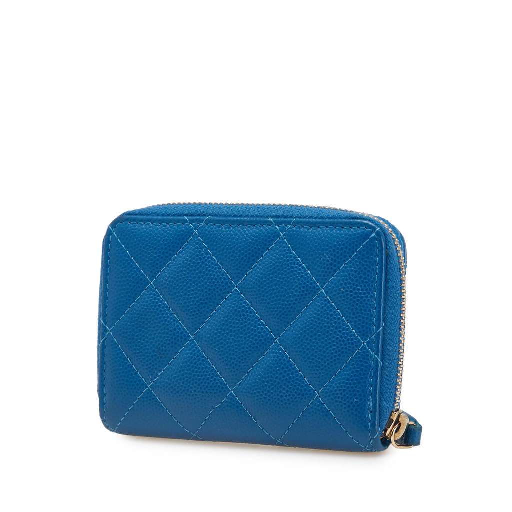 Chanel CC Quilted Caviar Zip Coin Purse - Back view