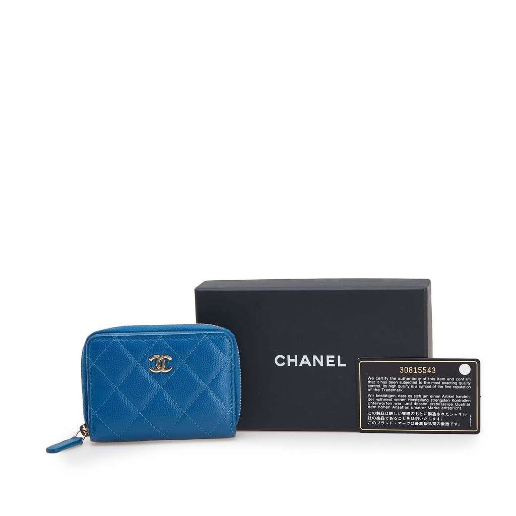 Chanel CC Quilted Caviar Zip Coin Purse - Image 13