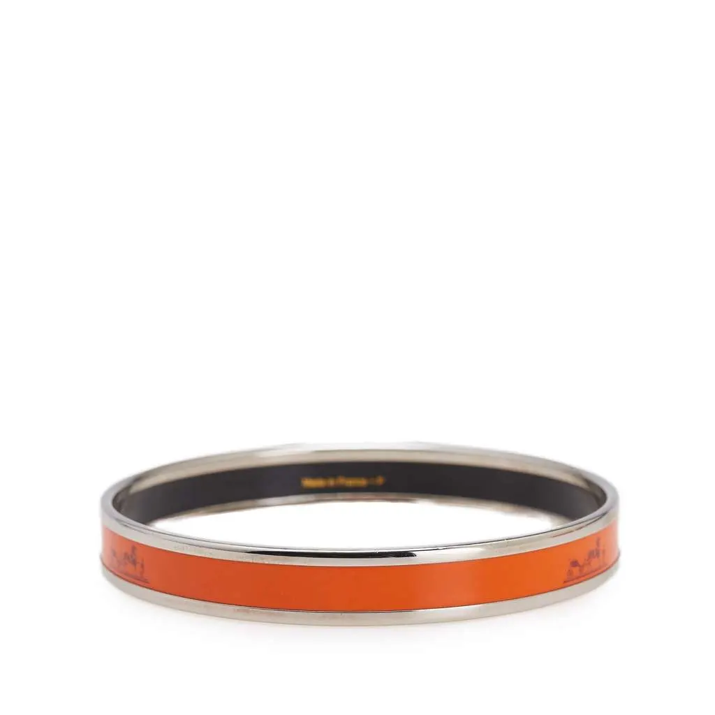 Hermès Narrow Caleche Enamel Bangle 62 Orange Good - Inside View