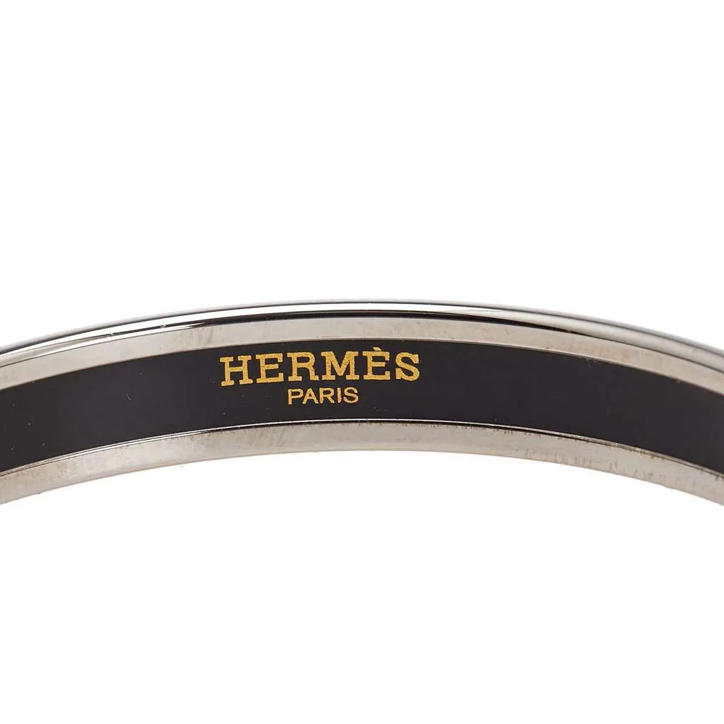 Hermès Narrow Caleche Enamel Bangle 62 Orange Good - Box View
