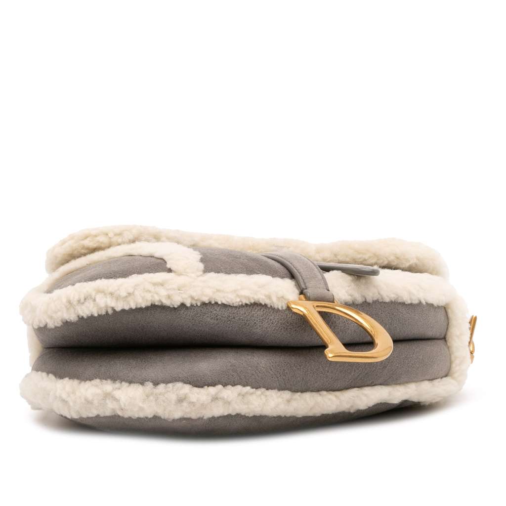 Dior Shearling Suede Saddle Bag - 3