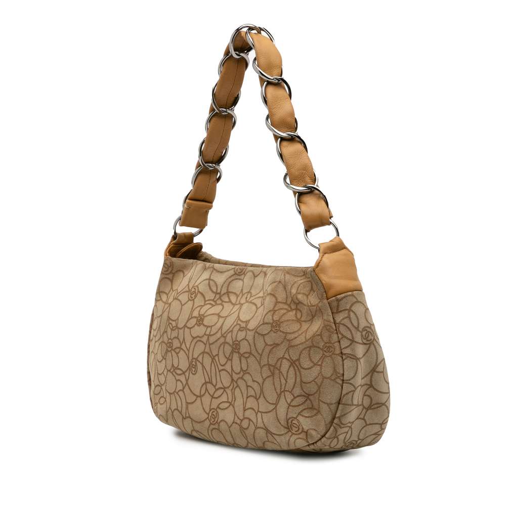Chanel CC Suede Camellia Hobo - 2