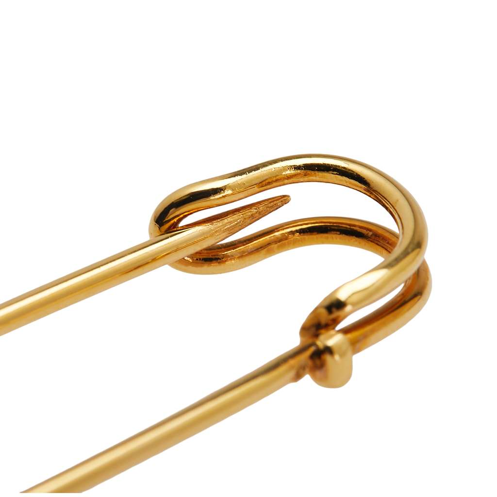 Hermès Gold Plated Clou de Selle Safety Pin Brooch - 3