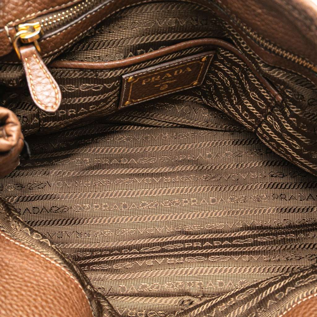 Prada Vitello Daino Trimmed Tessuto Satchel - 4
