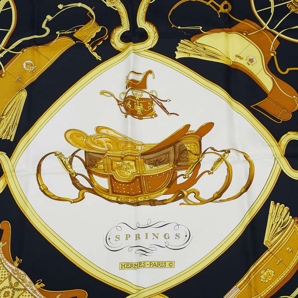 Hermès Springs Silk Scarf - Back view