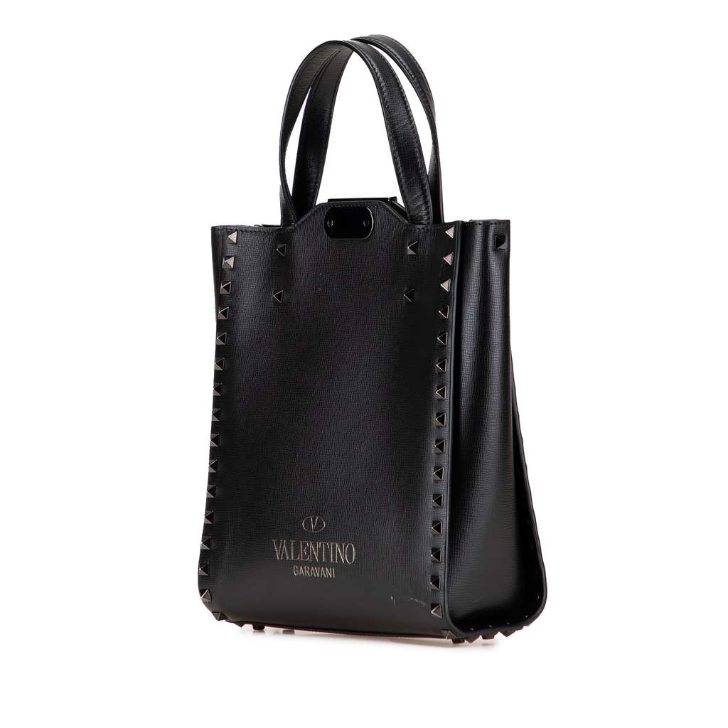 Valentino Small Leather Rockstud Tote - 2