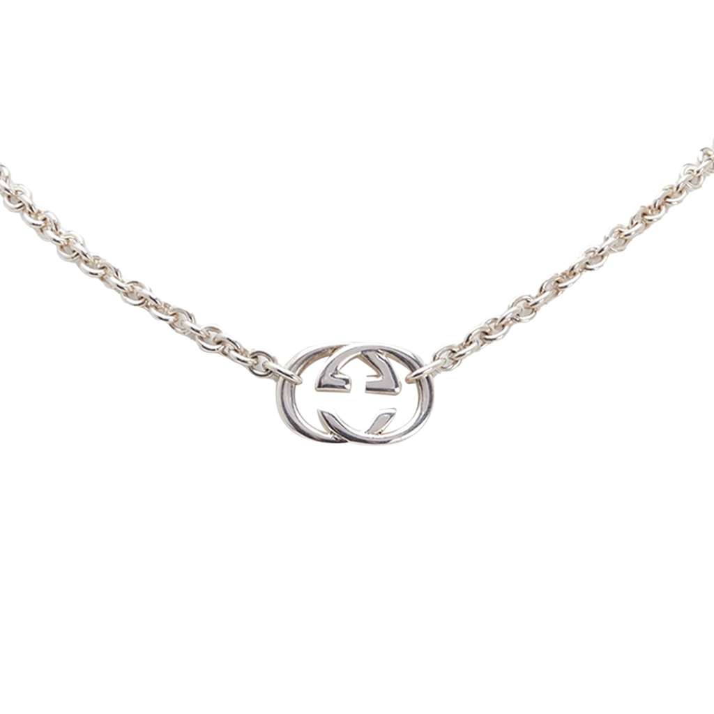 Gucci Sterling Silver Interlocking G Pendant Necklace