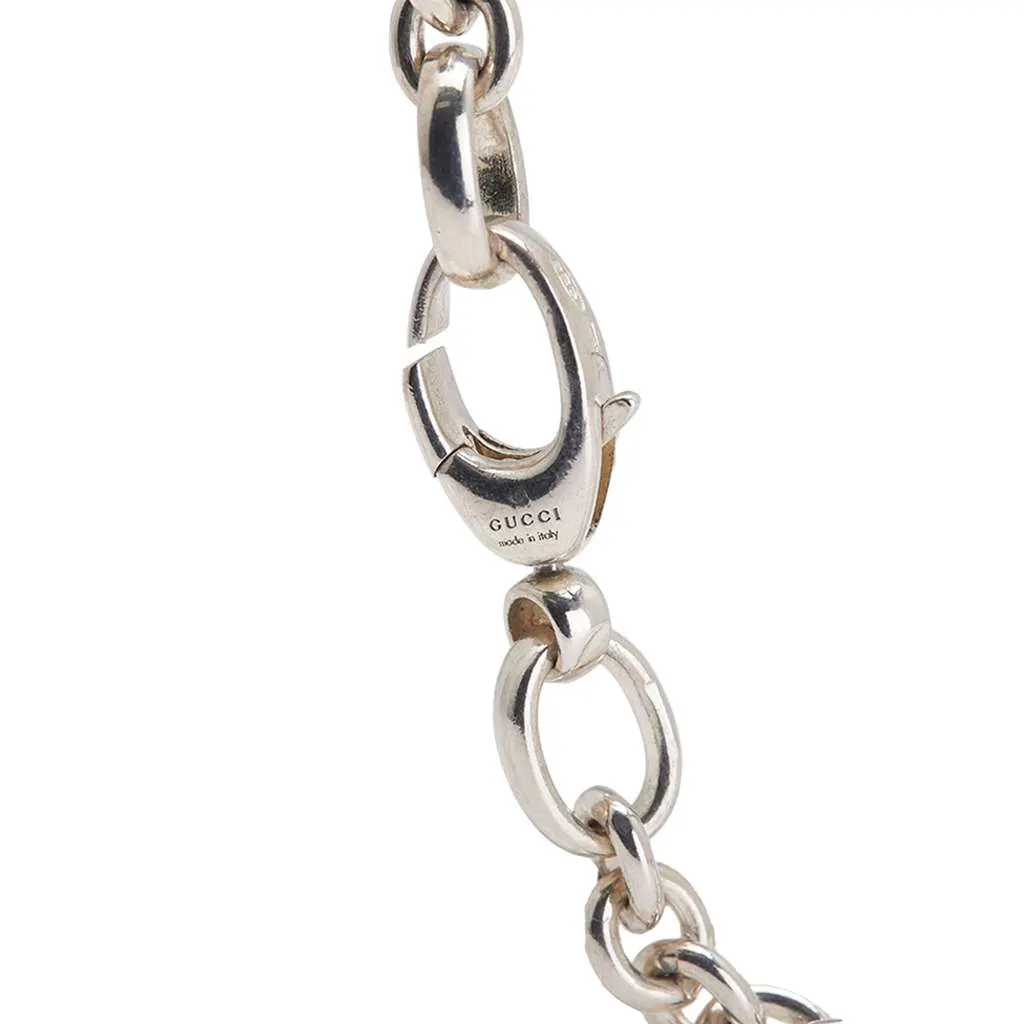Gucci Sterling Silver Interlocking G Pendant Necklace Silver Silver Good - Inside View