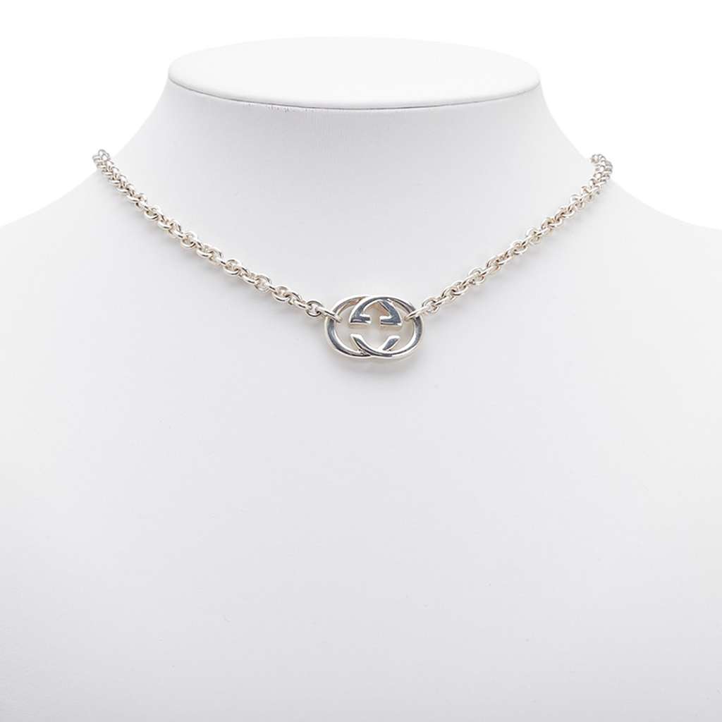 Gucci Sterling Silver Interlocking G Pendant Necklace - 4