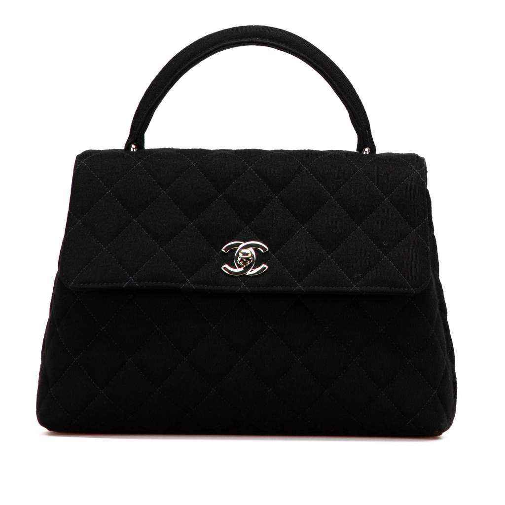 Chanel CC Quilted Jersey Kelly Top Handle Bag