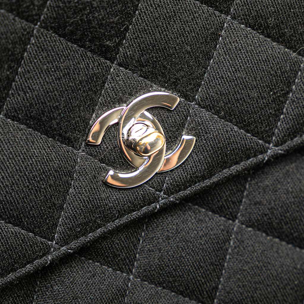 Chanel CC Quilted Jersey Kelly Top Handle Bag - Image 11