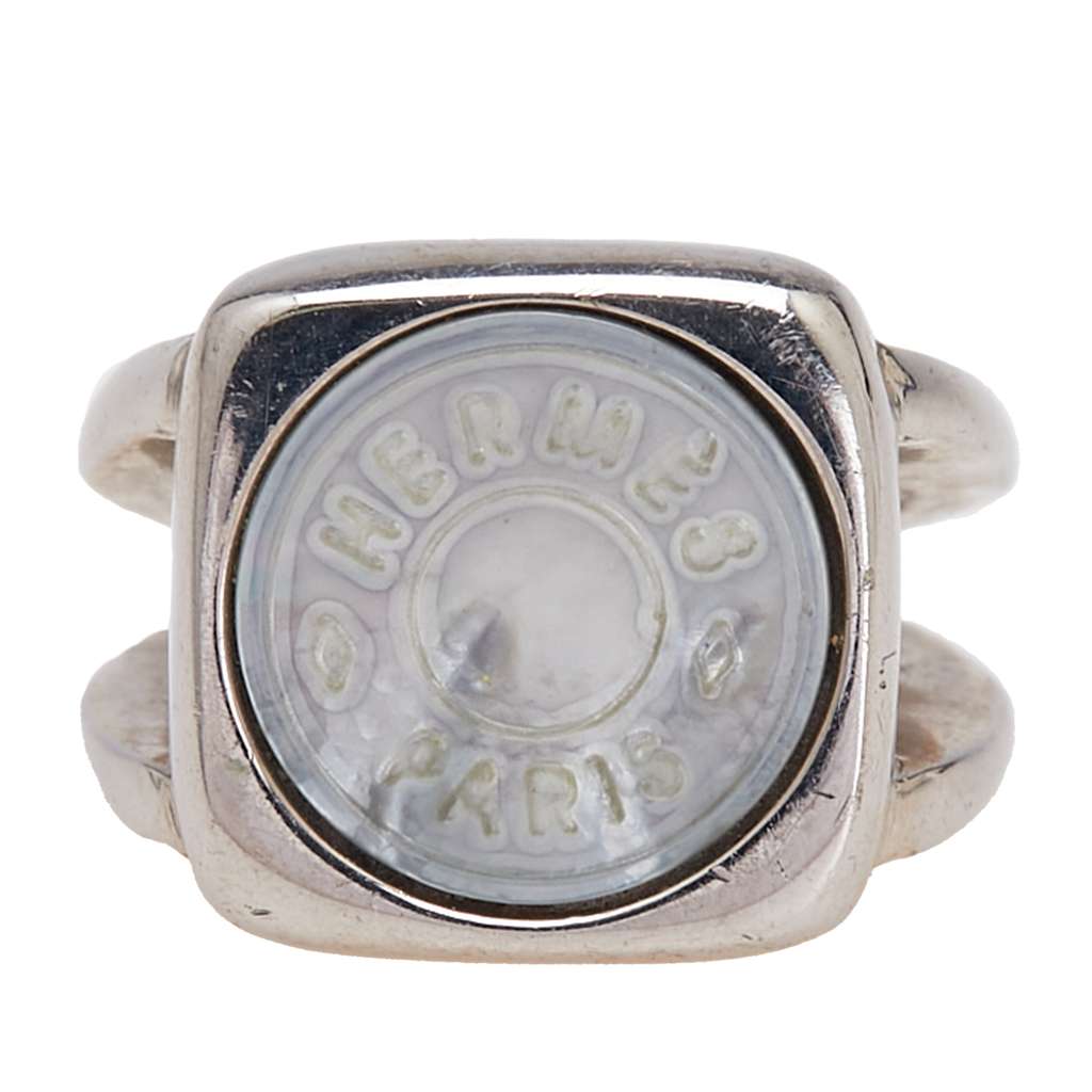 Hermès Silver Plated Bijouterie Fantaisie Corozo Ring