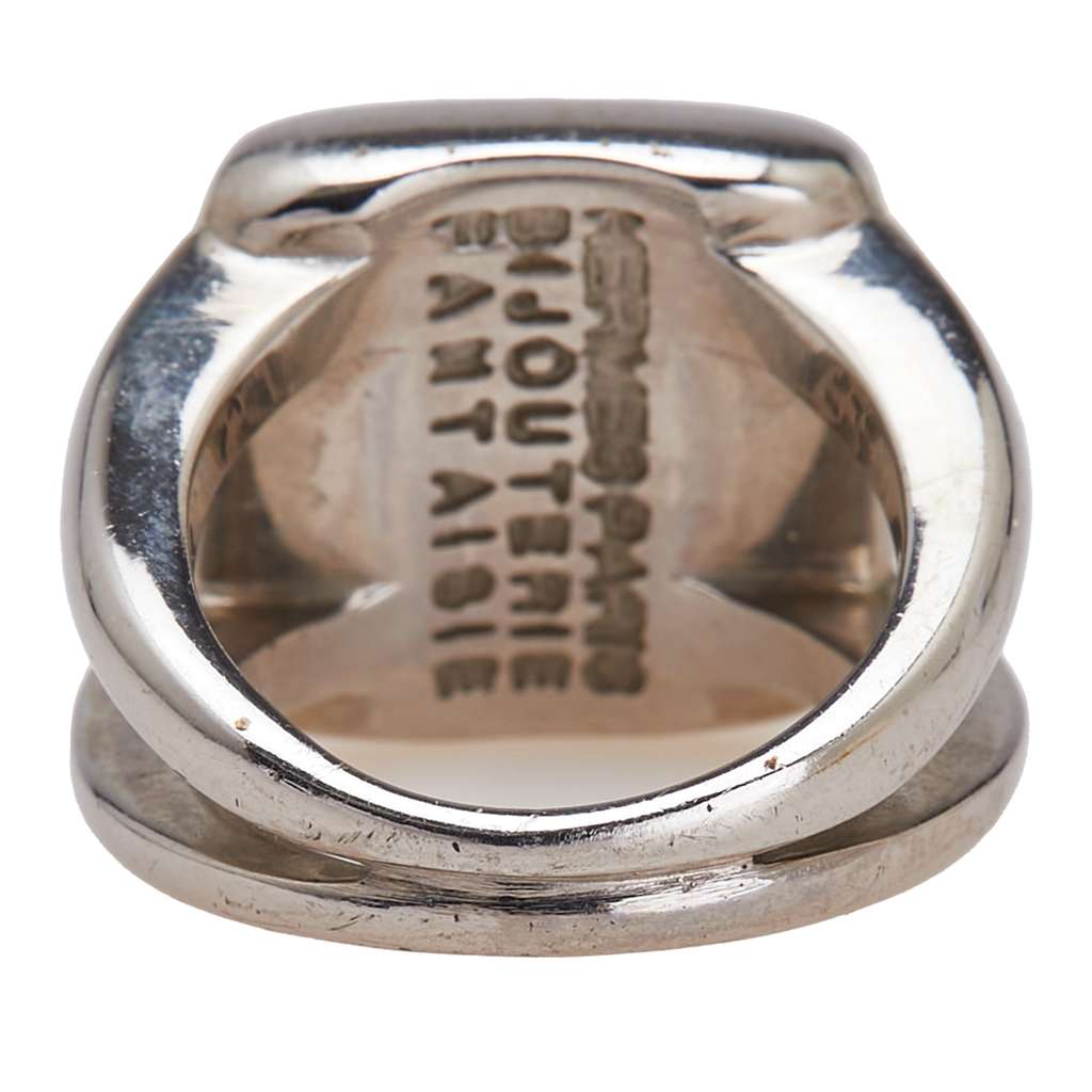 Hermès Silver Plated Bijouterie Fantaisie Corozo Ring - Image 6