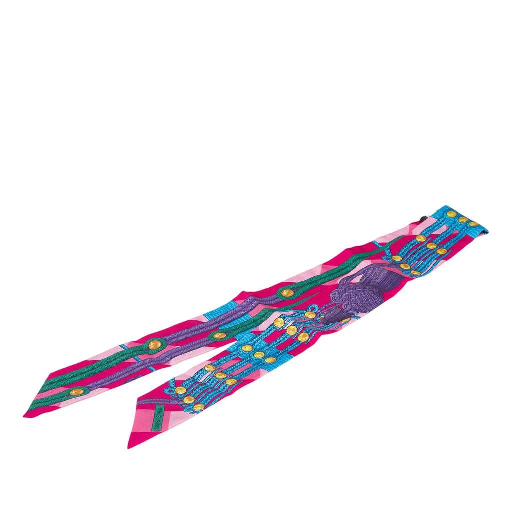Hermès Brandebourgs Silk Twilly Scarf