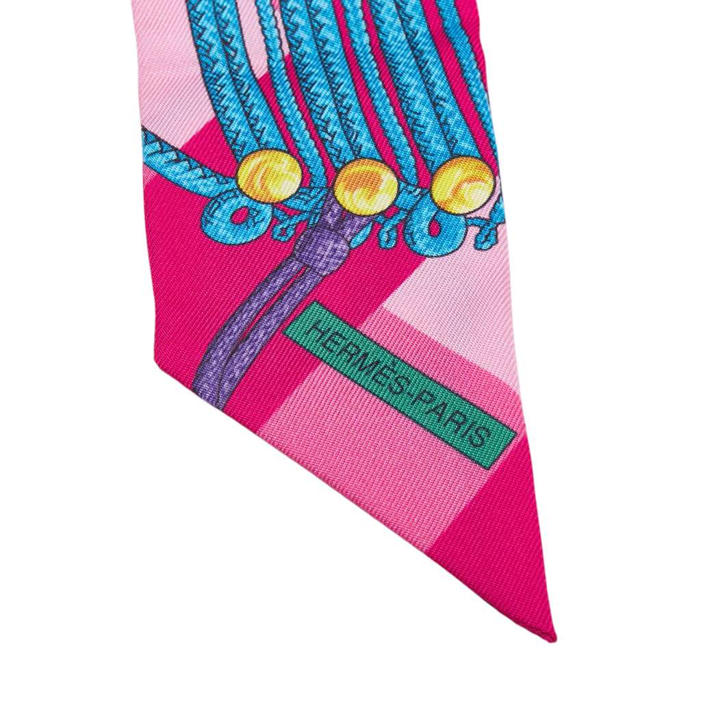 Hermès Brandebourgs Silk Twilly Scarf - Back view