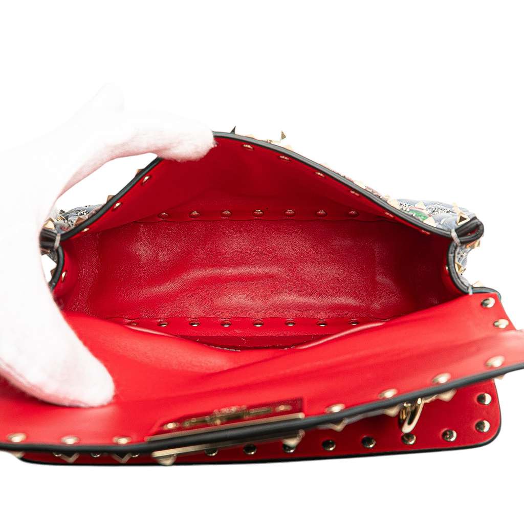Valentino Small Nappa Roses and Chains Rockstud Spike Satchel - 4