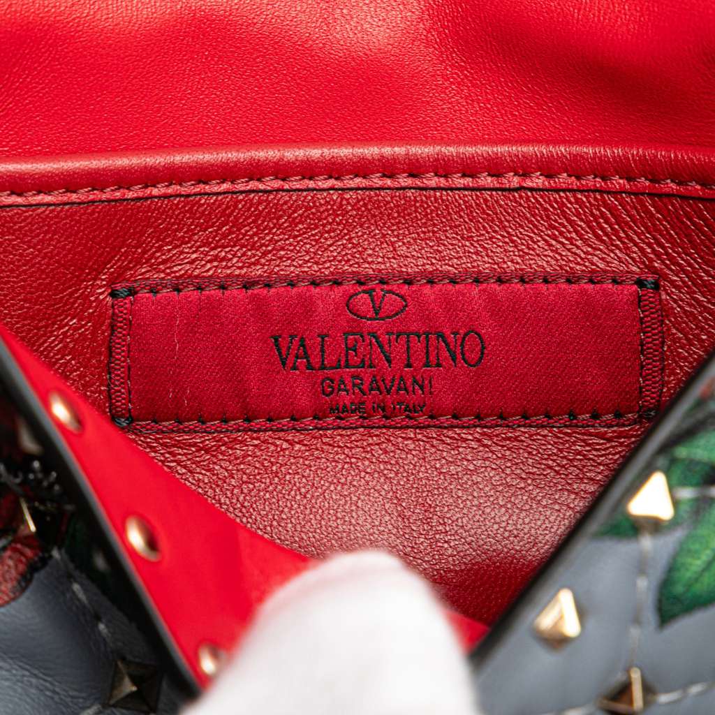 Valentino Small Nappa Roses and Chains Rockstud Spike Satchel - Side view