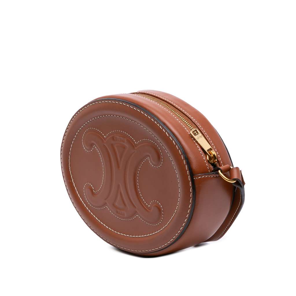 Celine Small Calfskin Cuir Triomphe Oval Crossbody - Back view