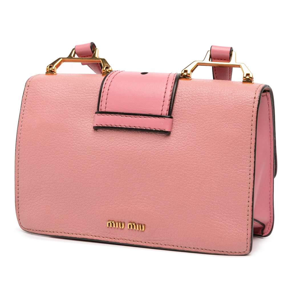 Miu Miu Goatskin Madras Soft Calf Crystal Embellished Crossbody - Back view