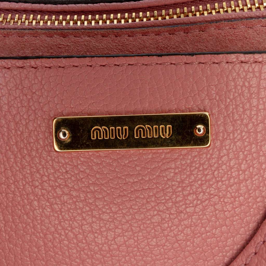 Miu Miu Goatskin Madras Soft Calf Crystal Embellished Crossbody - Side view