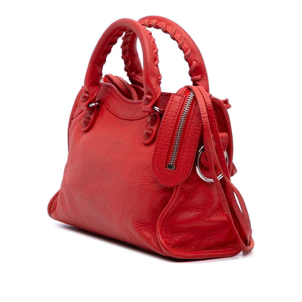 Balenciaga Mini Matte Goatskin Motocross Rubber Covered Classic City Satchel - 2