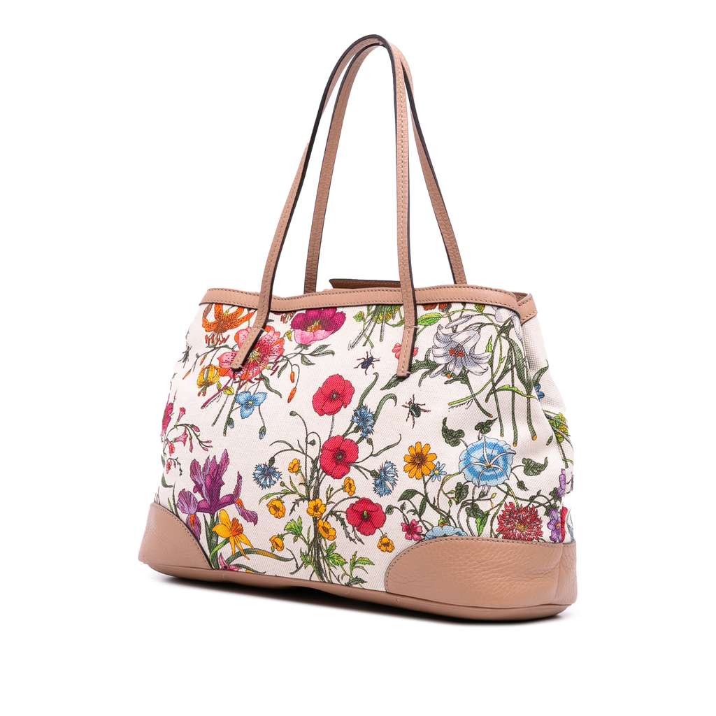 Gucci Medium Canvas Flora Tote - Back view