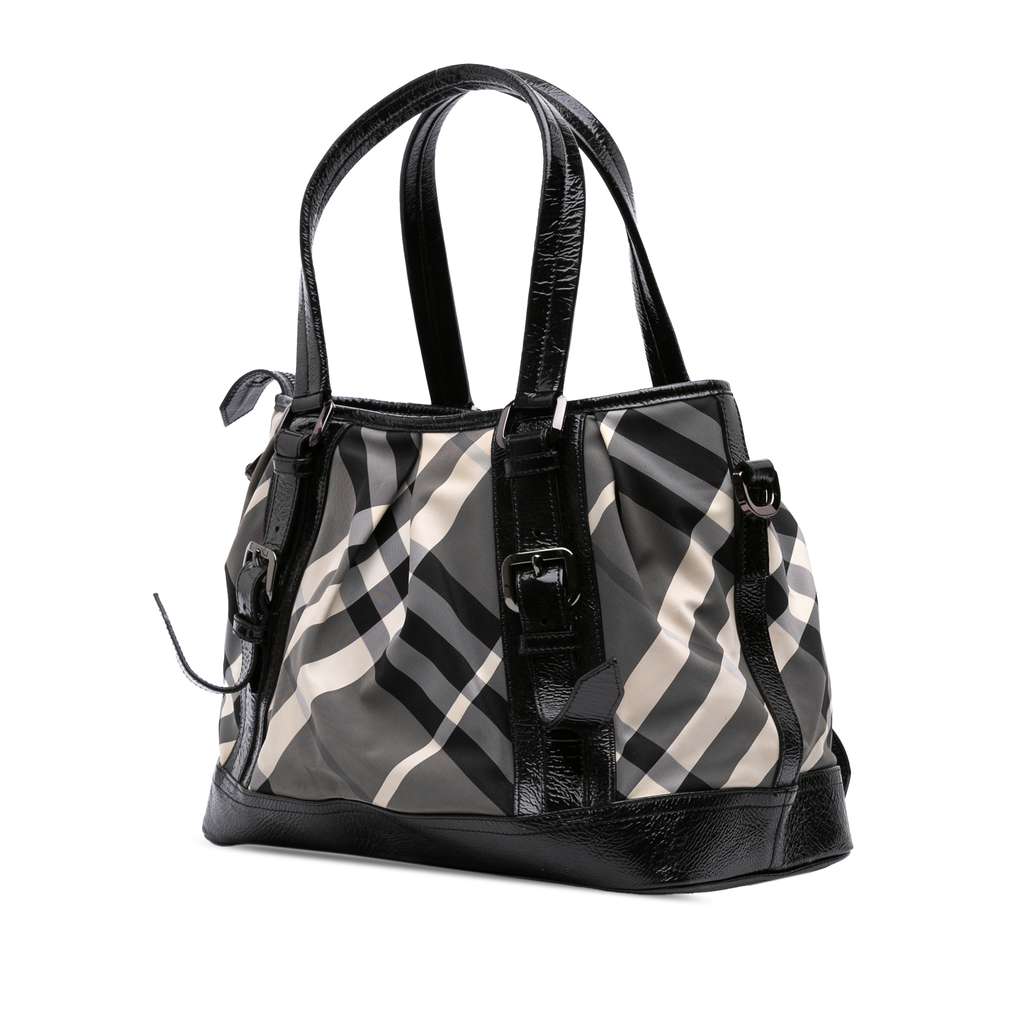 Burberry Beat Check Nylon Lowry Satchel - Back view