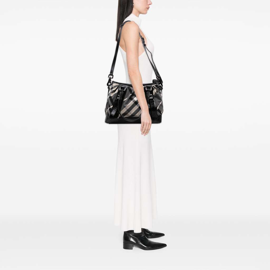 Burberry Beat Check Nylon Lowry Satchel - Image 12