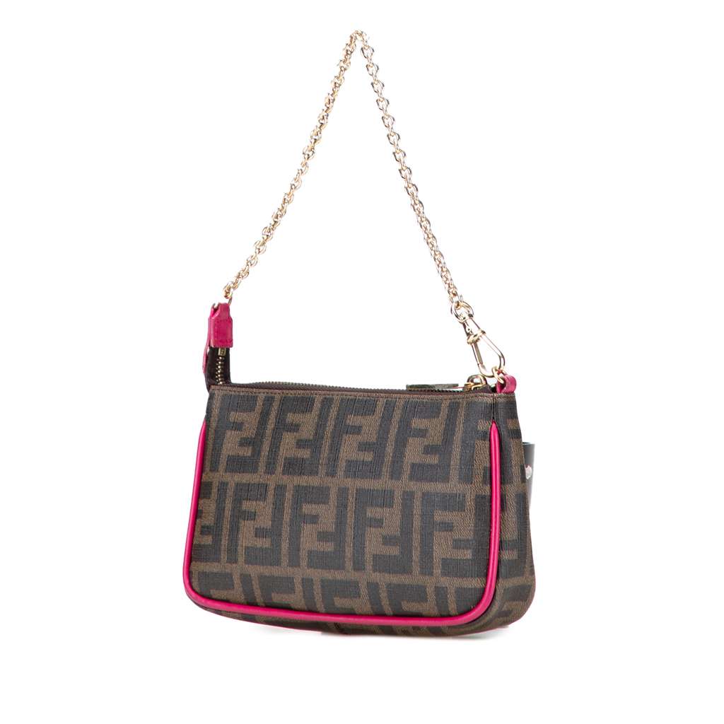 Fendi Zucca Spalmati Chain Pochette - Back view