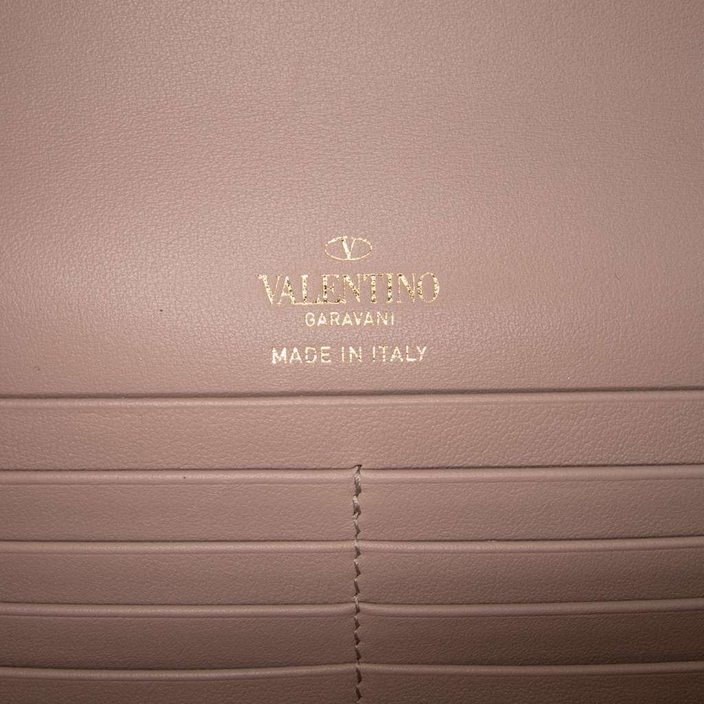 Valentino Calfskin Rockstud Envelope Wallet on Chain - 5