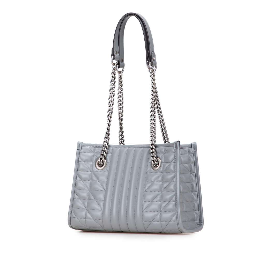 Gucci Small GG Marmont Matelasse Leather Aria Chain Tote - Back view