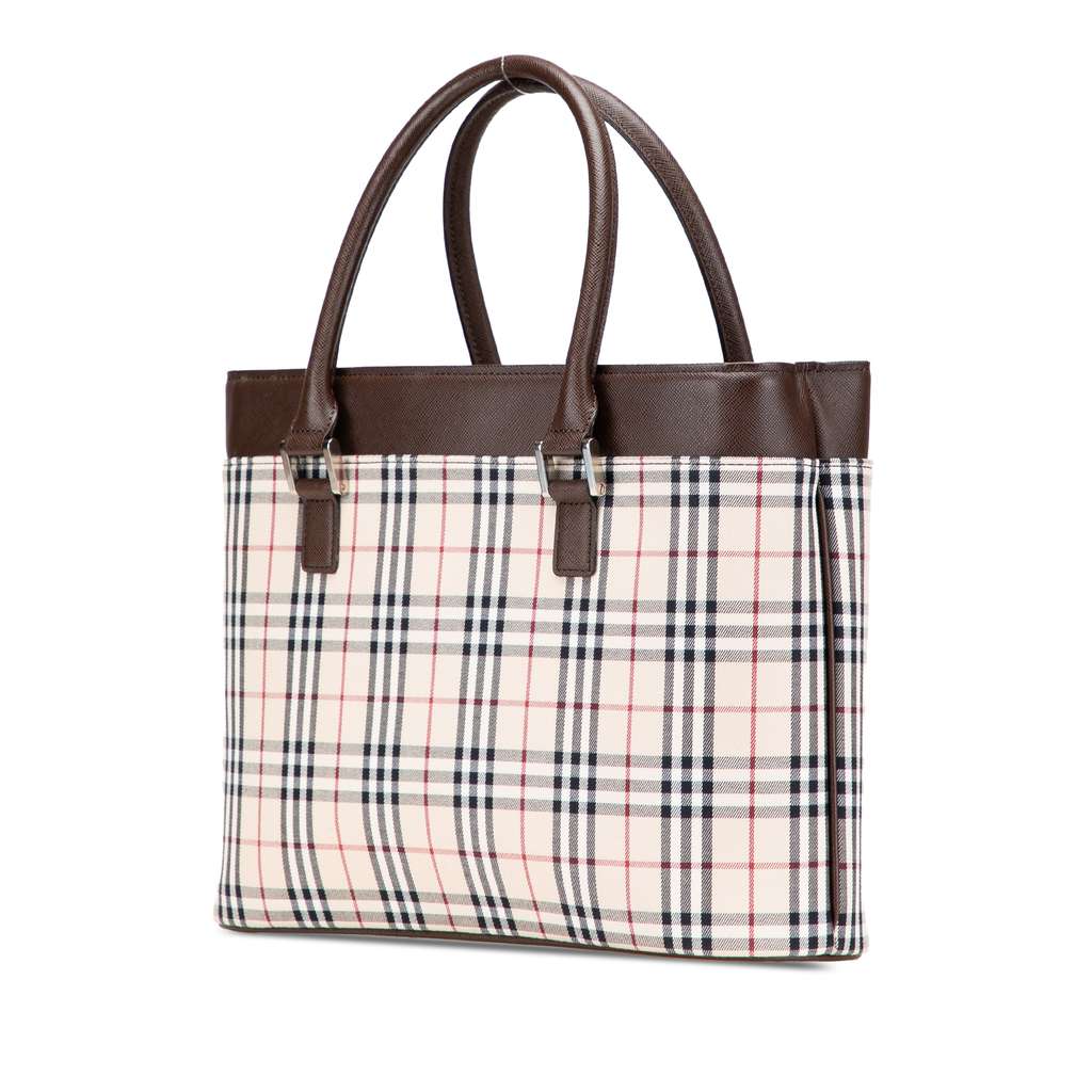 Burberry House Check Canvas Handbag - Back view