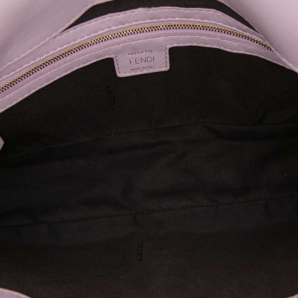 Fendi Medium Leather Embossed FF Baguette Satchel - 4