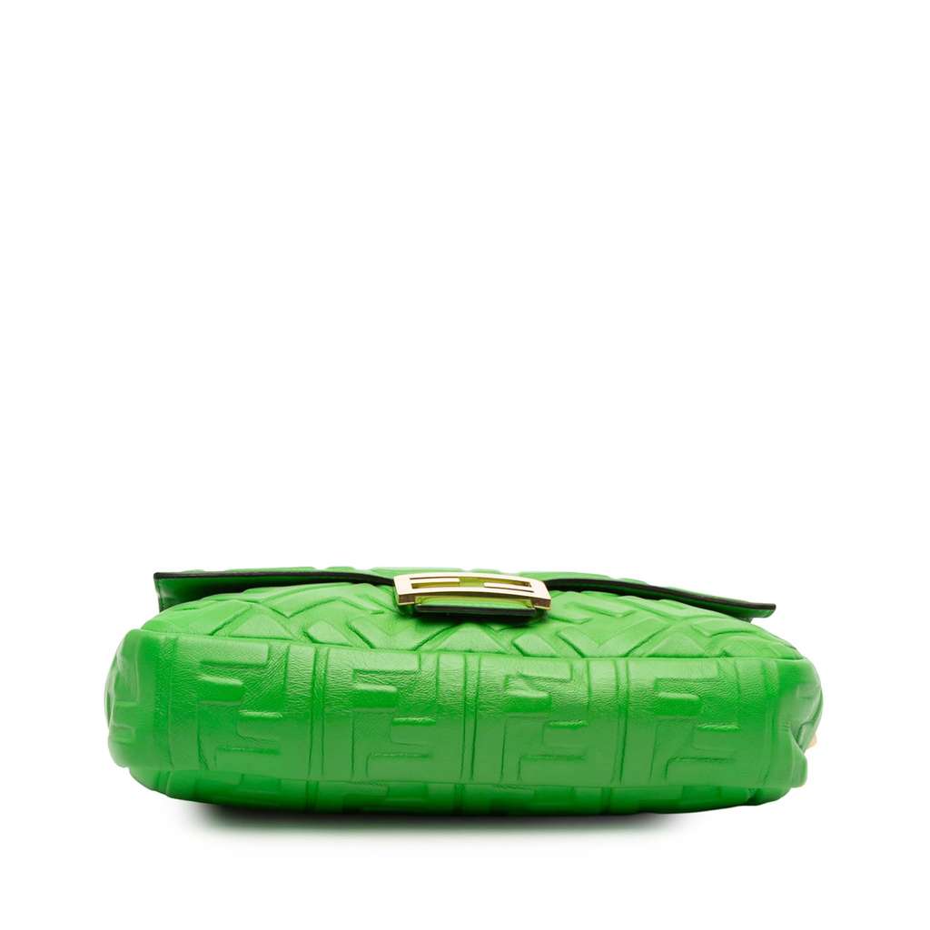 Fendi Zucca Embossed Leather Baguette Satchel - 3