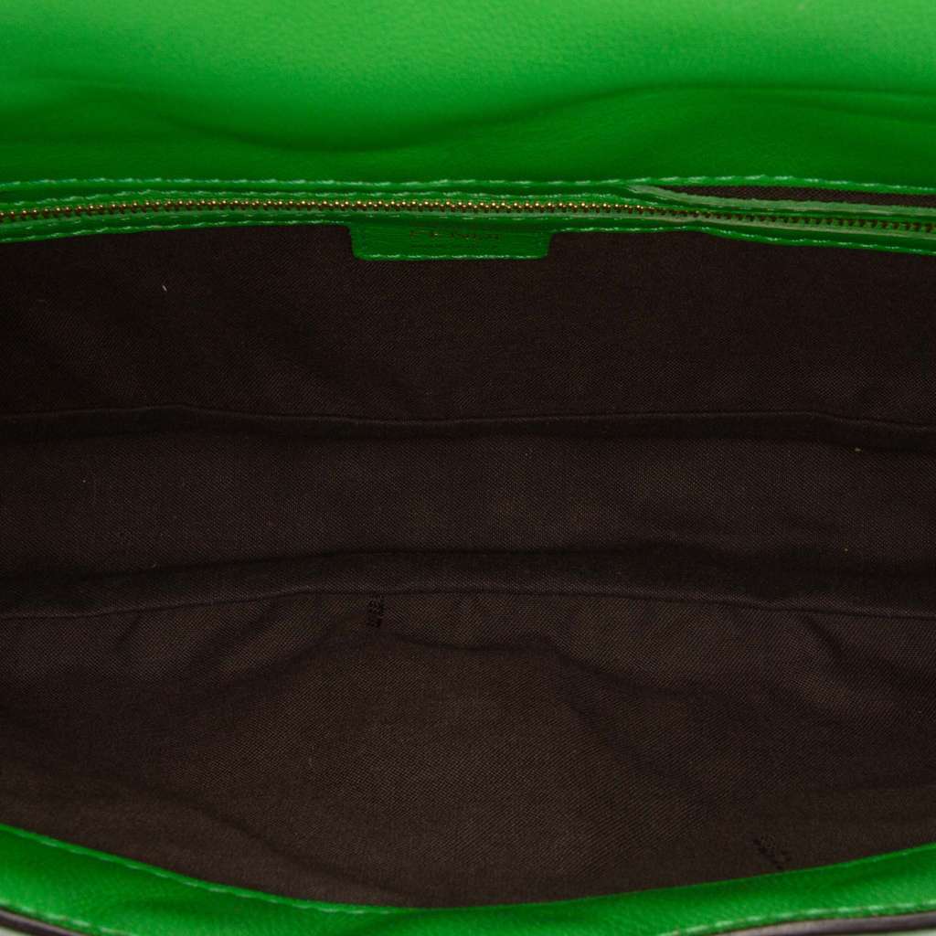 Fendi Zucca Embossed Leather Baguette Satchel - 4