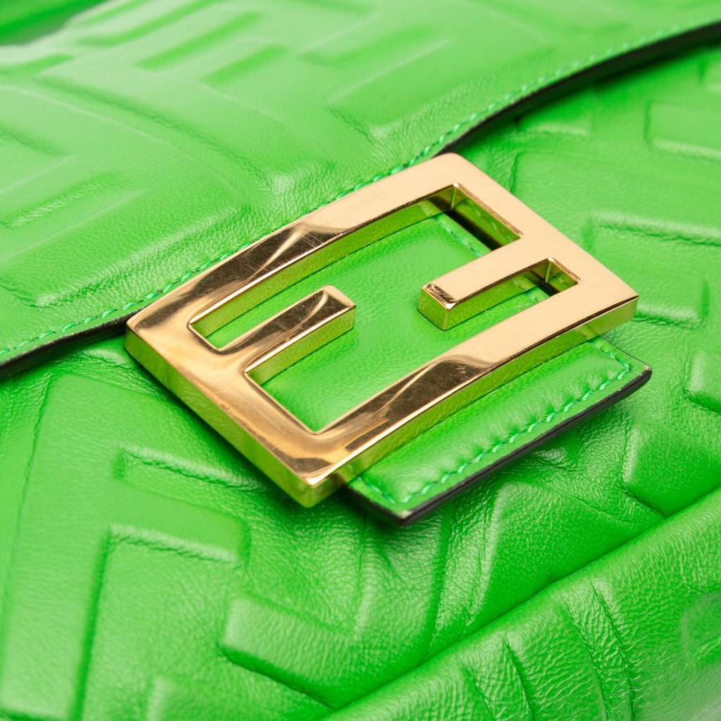 Fendi Zucca Embossed Leather Baguette Satchel - 5