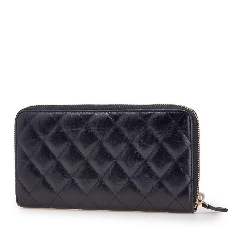 Chanel Reissue 2.55 Quilted Aged Calfskin Zip Around Wallet - Back view