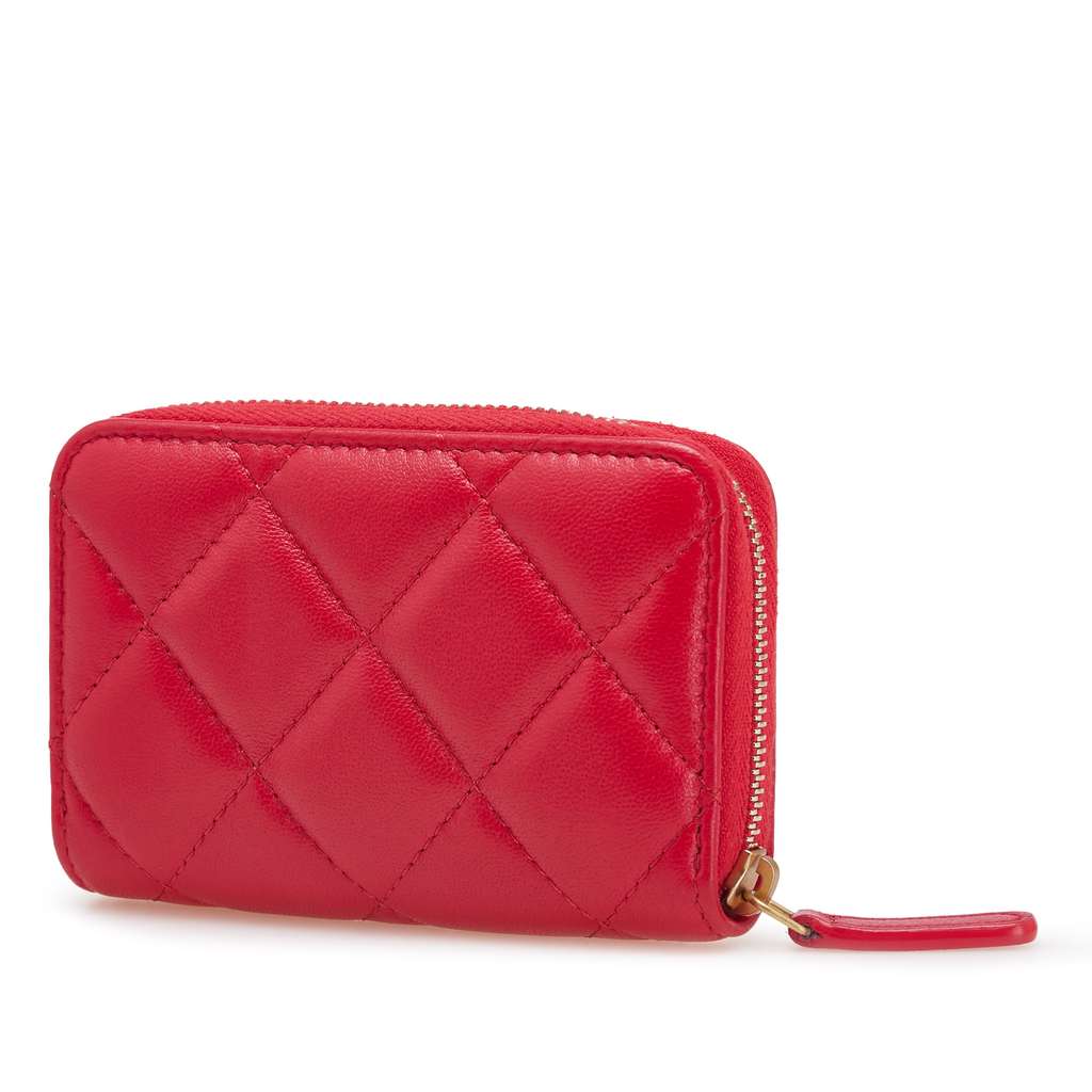 Chanel Quilted Lambskin Acrylic Coco Love Coin Pouch - 2