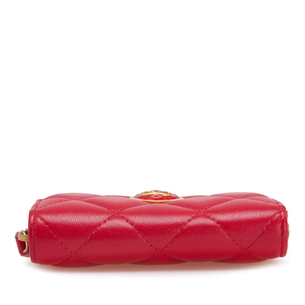 Chanel Quilted Lambskin Acrylic Coco Love Coin Pouch - 3