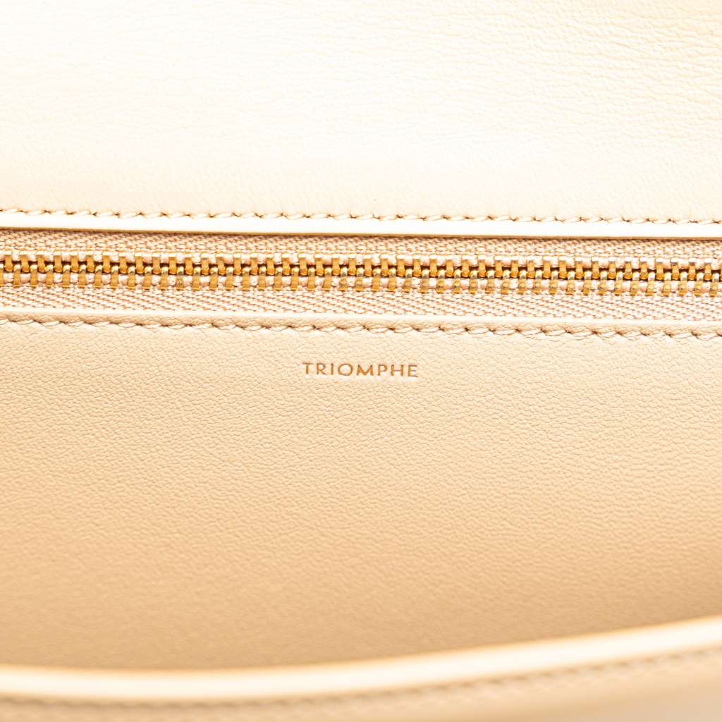 Celine Teen Shiny Calfskin Triomphe Besace Clea Chain Crossbody - Detail 1