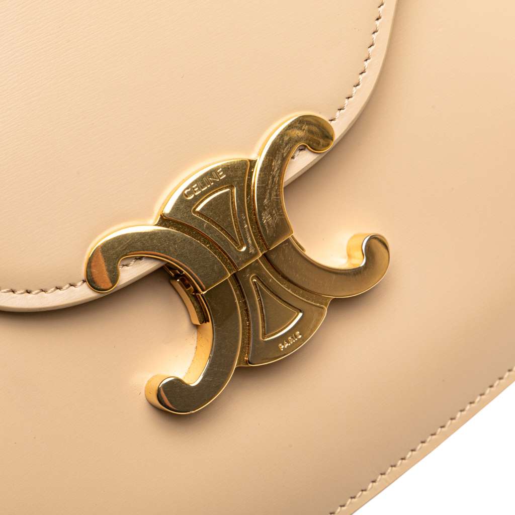 Celine Teen Shiny Calfskin Triomphe Besace Clea Chain Crossbody - Image 10