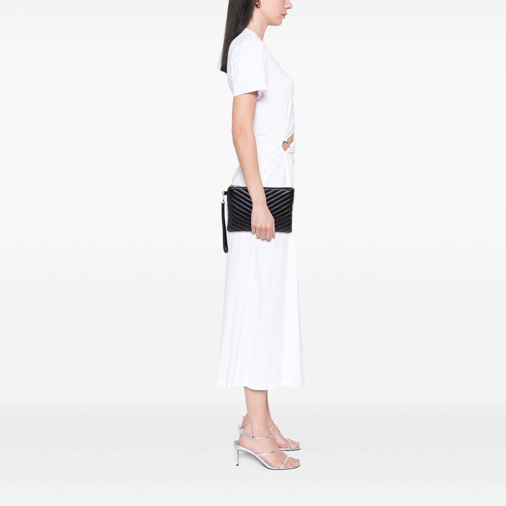 Saint Laurent Matelasse Chevron Leather Monogram Zip A5 Wristlet Pouch - Image 13