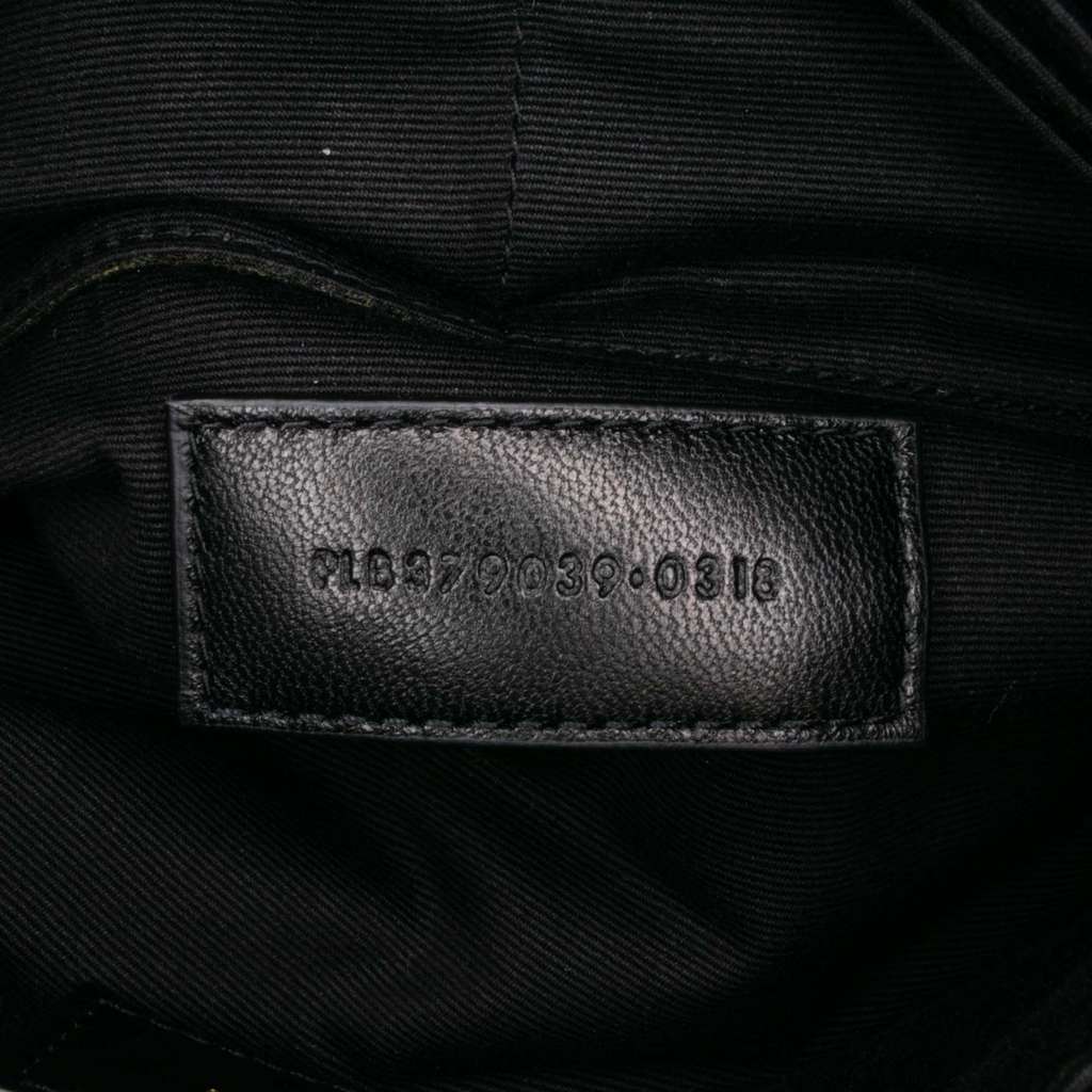 Saint Laurent Matelasse Chevron Leather Monogram Zip A5 Wristlet Pouch - Detail 1