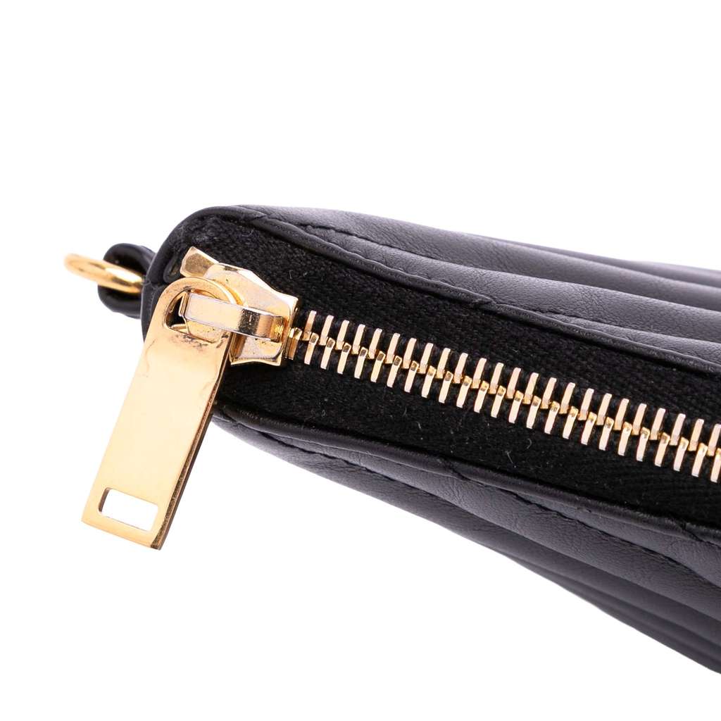 Saint Laurent Matelasse Chevron Leather Monogram Zip A5 Wristlet Pouch - Image 12