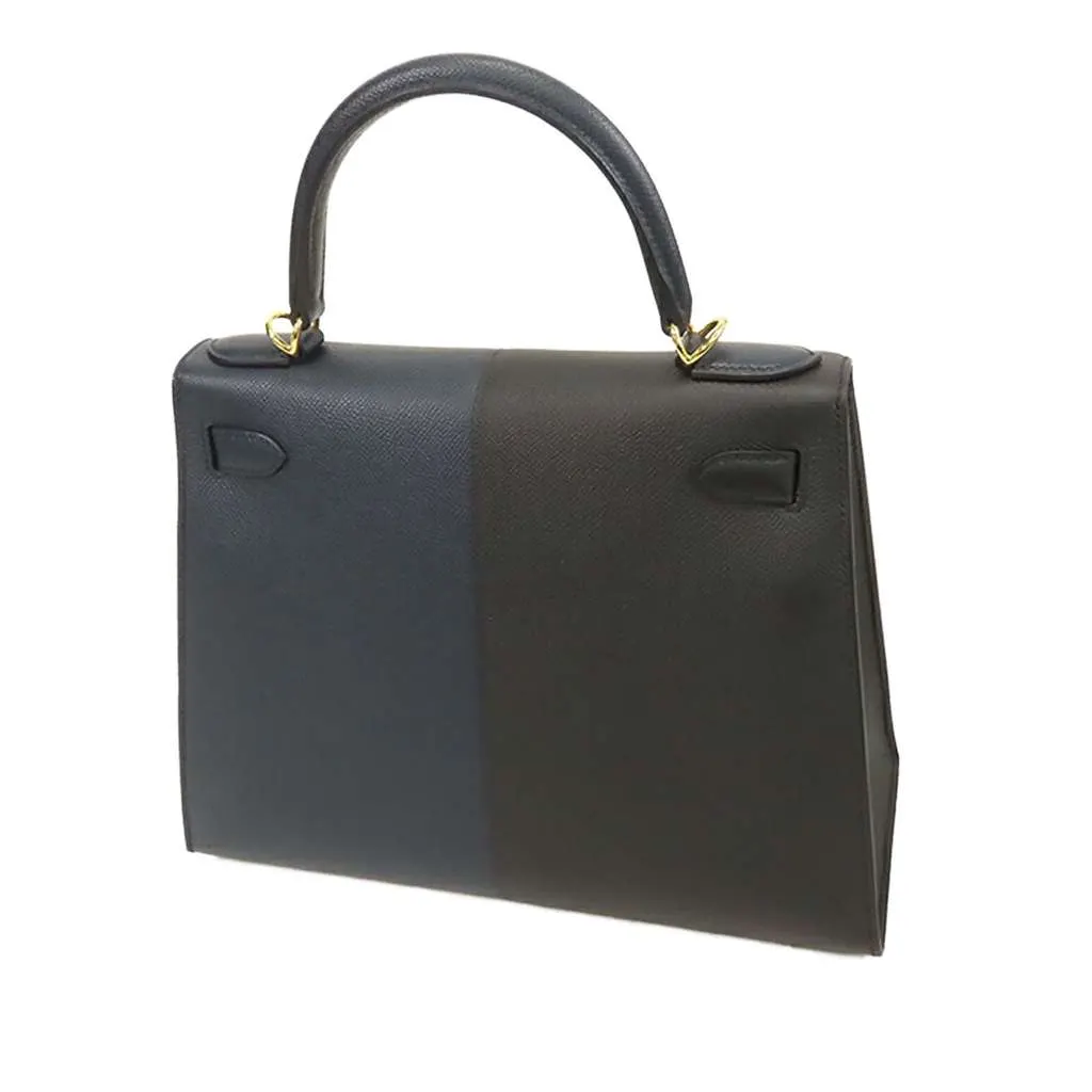Hermès Tricolor Epsom Kelly II Casaque Sellier 28 Black Leather Good - Back View