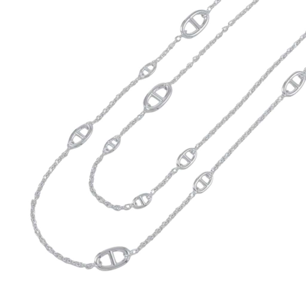 Hermès Sterling Silver Farandole Long Necklace 120