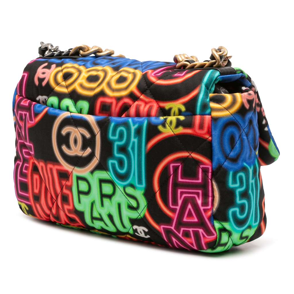 Chanel Medium Printed Nylon Graffiti 19 Flap - 2