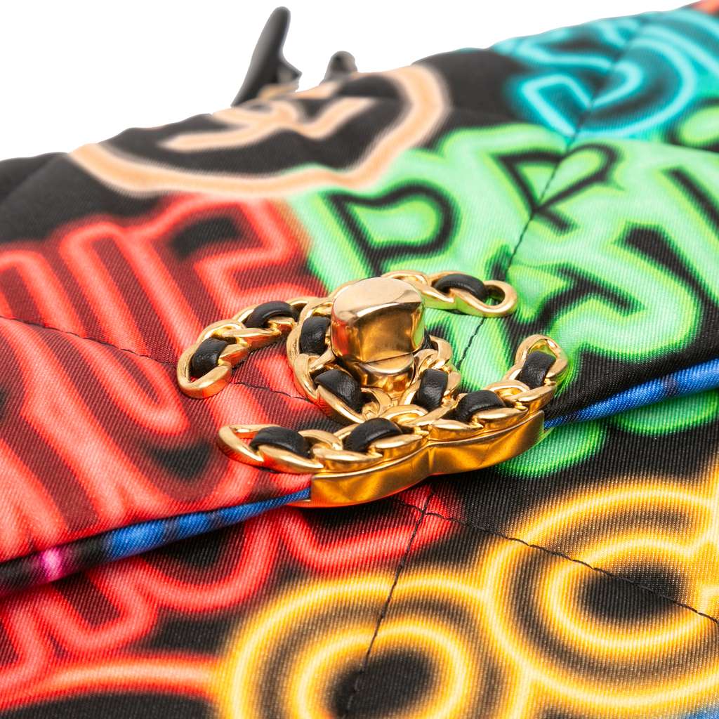 Chanel Medium Printed Nylon Graffiti 19 Flap - 5