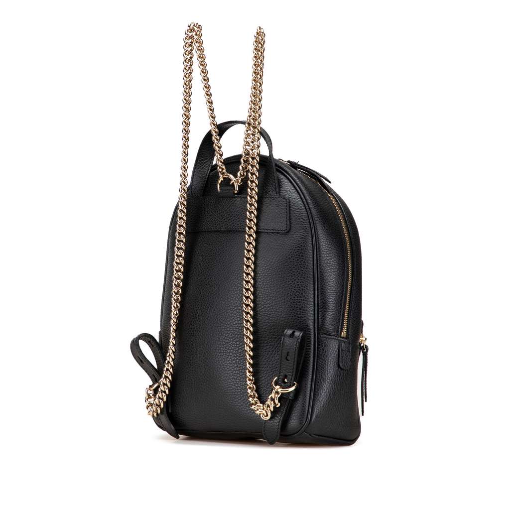 Gucci Pebbled Calfskin Soho Chain Backpack - Back view