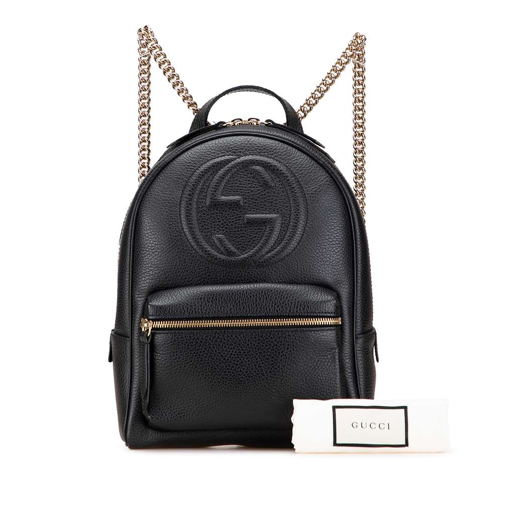 Gucci Pebbled Calfskin Soho Chain Backpack - Image 13